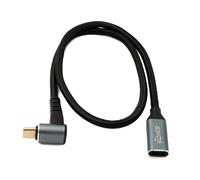 SYSTEM-S Cavo USB 3.1 Gen 2 Tipo C 50 cm Maschio a Femmina 10 Gbps Angolo 100W