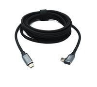 System-S Cavo USB 3.2 Gen 2 3m Tipo C maschio a maschio ad angolo intrecciato 20 Gbps 100 W