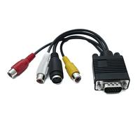 System-S Cavo VGA 2 in 1 20 cm maschio a S-Video femmina & RCA 3 RCA composito femmina