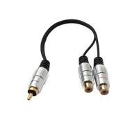 System-S Cavo Y RCA RCA 25 cm 1 polo maschio a 2 prese audio in nero