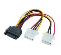 System-S Cavo Y SATA 20 cm 15 pin maschio a 2 X Molex LP4 IDE 4 pin femmina