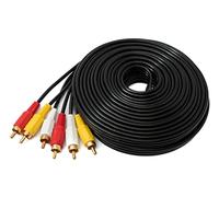 System-S Cinch 3 Cavo RCA 10 m Maschio a Maschio Stereo & Composite AV Adattatore Nero