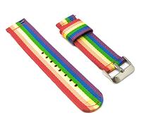 System-S Cinturino 20mm in nylon per Samsung Galaxy Watch 4 Smartwatch arcobaleno, Multicolore (arcobaleno), Eine Grösse, Classico