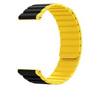 System-S Cinturino 20mm in silicone magnetico per Samsung Galaxy Watch 5 4 giallo, nero/giallo, Eine Grösse