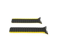 System-S Cinturino 38 40 41mm in silicone flessibile magnetico compatibile con Apple Watch Smartwatch Nero Giallo, nero/giallo, Eine Grösse, Classico