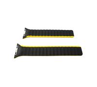 System-S Cinturino 42 44 45 49mm in silicone flessibile magnetico compatibile con Apple Watch Smartwatch Nero Giallo, nero/giallo, Eine Grösse, Classico