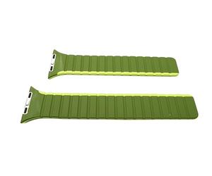 System-S Cinturino 42 44 45 49mm in silicone flessibile magnetico compatibile con Apple Watch Smartwatch verde verde chiaro, verde - chiaro, Eine Grösse, Classico