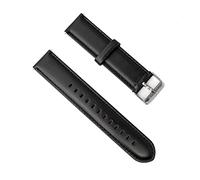 System-S Cinturino flessibile in pelle 20 mm per Samsung Galaxy Watch 4 Smartwatch Nero