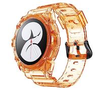 System-S Custodia e cinturino 40mm TPU per Samsung Galaxy Watch 5 4 Smartwatch arancione, trasparente-arancione, Eine Grösse, Classico