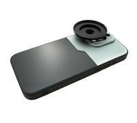 SYSTEM-S Custodia per obiettivo 52 mm compatibile con obiettivo effetto lente con filettatura per iPhone 15 Pro Max in nero grigio