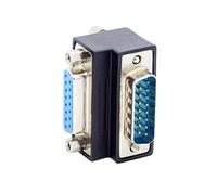 System-S DB15 Adattatore DSUB 15 pin maschio a femmina 90° angolo vite cavo nero