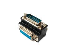 System-S DB15 Adattatore DSUB 15 pin maschio a femmina 90° angolo vite cavo nero