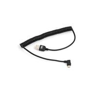 SYSTEM-S Elastico Cavo a Spirale Micro USB 2.0 Cavo ad Angolo di 90 Gradi ad Angolo retto (Destra/Male) Adattatore Cavo Dati e Ricarica Cavo 50 - 135 cm