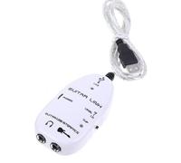 System-S Interfaccia chitarra 1 m 6.35 mm jack femmina a femmina e adattatore USB 2.0 maschio