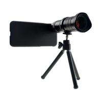 System-S - Lente telescopica con supporto e custodia protettiva in nero per smartphone