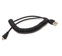 System-S Micro USB Cavo Dati Cavo di Ricarica, Cavo a Spirale 30 cm - 135 cm