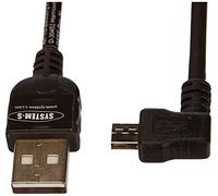 System-S Micro USB Cavo Dati Ricarica 90 ° angolato Cavo spiralato 50 - 135 cm