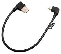 System-S Mini USB 90° gradi sinistra angolare maschio a USB tipo A (maschio) destro cavo angolare 26 cm, Nero