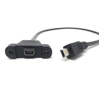System-S Mini USB Panel Mount Cavo Adattatore Mini USB Maschio a Mini Presa USB con Viti a Vite, 50 cm