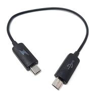 System-S OTG Host e adattatore di ricarica Cavo Micro USB a Micro USB per smartphone Nero