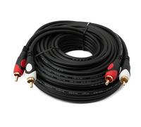 System-S Cavo RCA 2 RCA 10 m maschio a maschio, adattatore AV stereo, colore nero