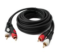System-S RCA 2 cavo RCA 3 m maschio a maschio adattatore AV stereo nero