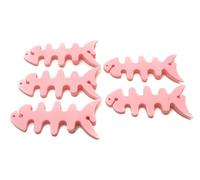 SYSTEM-S Set di 5 cavi, avvolgicavo, a forma di pesce, in silicone, protezione per cavi di colore rosa