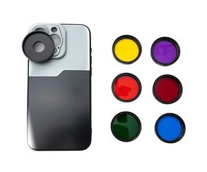 SYSTEM-S Set di filtri colorati da 37 mm, 6 pezzi, con filettatura per iPhone 15 Pro Max