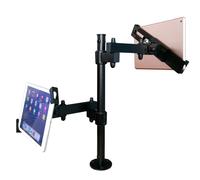 SYSTEM-S Supporto da tavolo doppio supporto a 360° chiudibile a chiave per ta...