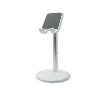 System-S Supporto da tavolo regolabile antiscivolo per tablet smartphone in bianco
