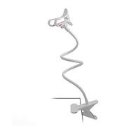 System-S Supporto universale per cellulare flessibile da tavolo e letto, supporto a collo di cigno, supporto da braccio per smartphone e telefono cellulare, bianco