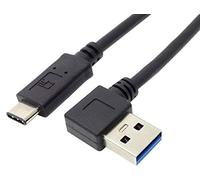 SYSTEM-S USB 3.1 Tipo C (maschio) a USB 3.0 A (maschio), connettore angolare a 90°, cavo dati ad angolo sinistro, cavo di ricarica, adattatore per cavo di ricarica (20 cm circa)