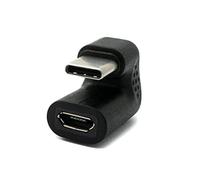 SYSTEM-S USB 3.1 U Turn 180° Adattatore Tipo C Maschio a 2.0 Micro B Femmina Cavo in Nero