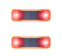 Système d'alarme de voiture alimentée par le soleil, Ultra mini avertissement solaire Flashfor Motocyclettes SUV camion véhicule conduite nocturne (Rosso, 2 confezione)