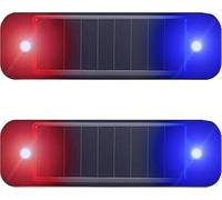 Système d'alarme de voiture alimentée par le soleil, Ultra mini avertissement solaire Flashfor Motocyclettes SUV camion véhicule conduite nocturne (Rosso/Blu, 2 confezione)