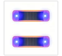 Système d'alarme de voiture alimentée par le soleil, Ultra mini avertissement solaire Flashfor Motocyclettes SUV camion véhicule conduite nocturne (Blu, 2 confezione)