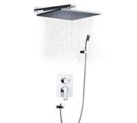 Systèmes de Douche de Bain de Robinet d'eau Ensemble de Douche de 10 Pouces, pommeau de Douche à surpresseur d'air, kit de Douche Mural dissimulé à économie d'eau, robinets de Douche de