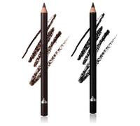 Systemous 24 Hr Waterproof Eyeliner Duo Sharpenable Eye Pencil, Systemous 2 In 1 Eyeliner and Eyebrow Pencil, No Smudging, Fading, Smooth and Easy to Color (01#+02#)