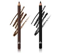 Systemous 24 Hr Waterproof Eyeliner Duo Sharpenable Eye Pencil, Systemous 2 In 1 Eyeliner and Eyebrow Pencil, No Smudging, Fading, Smooth and Easy to Color (01#+03#)