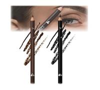 Systemous Eyeliner, 24 Hr Waterproof Eyeliner, Waterproofs Eyeliners Double Sharpenable Eye Pencil, 2 in 1 Eyeliners and Eyebrow Pencil No Smudging Fading (Black+Brown)