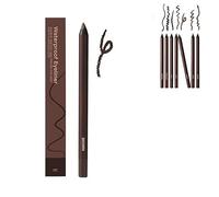 Systemous - Matita eyeliner 2 in 1, matita per occhi e sopracciglia, impermeabile, due matite affilabili per occhi, colore prugna, liscia e facile da colorare, senza sbavature (marrone)