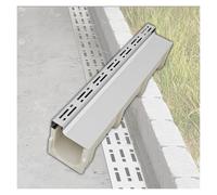 Systems Di Drenaggio A Trincea In Acciaio Inossidabile, Scarico A Pavimento A Forma Di U E Canale Di Drenaggio SMC, Per Cortile, Marciapiede, Parco, Centro Commerciale(100x15x15cm/39.4x5.9x5.9in)