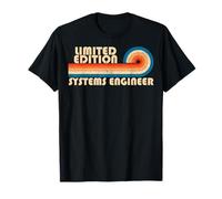 SYSTEMS ENGINEER Retro 70s 80s Sunset Stripe Maglietta