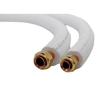 SYSTERM Cavo refrigerante per condizionatori d'aria split, tubo di rame isolato pronto da 1/4" + 1/2", lunghezza: 1m - 25m, tubi preisolati per gas di raffreddamento R32, R410A e R407C (lunghezza 10m)