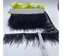 SYSUII 8-10 cm di larghezza, piume di struzzo, passamaneria con nastro di raso, 2 m, piume di struzzo, strisce di tessuto, fringe trim piume, nastro per fai da te, cucito, artigianato, Natale,