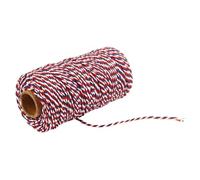 SYSUII Filo di cotone, 100 m/2 mm, 3 rotoli di spago per panettiere, per lavori di bricolage, corda di cotone, per confezioni regalo, artigianato, giardinaggio, rosso, blu, bianco