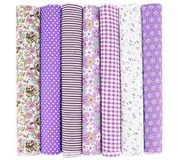 SYSUII - Pacchetti di stoffa in cotone, 7 pezzi da 50 x 50 cm, stoffe per cucito, patchwork, fai da te, panni in cotone al metro, scampoli di tessuto, pacchetti di stoffa per abbigliamento, biancheria