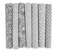 SYSUII - Pacchetti di stoffa in cotone, 7 pezzi da 50 x 50 cm, stoffe per patchwork, fai da te, stoffa in cotone per cucire, stoffa in cotone a metraggio, scampoli di stoffa, pacchetti di stoffa per