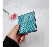 SYSUII Portasigarette in acciaio inox, con strass, per 10 sigarette, da donna, con brillantini, per sigarette, colore verde chiaro