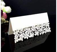 SYSUII Segnaposto per nome, 100 pezzi, per scrivere con eleganti fogli vuoti, design perlato, per matrimonio, compleanno, cresima, comunione, battesimo, colore bianco